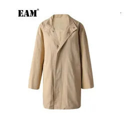 EAM Black Color-block Sequins Big Size Blazer Women New Lapel Long Sleeve Jacket Fashion Tide Spring Autumn 2025 CPG1490