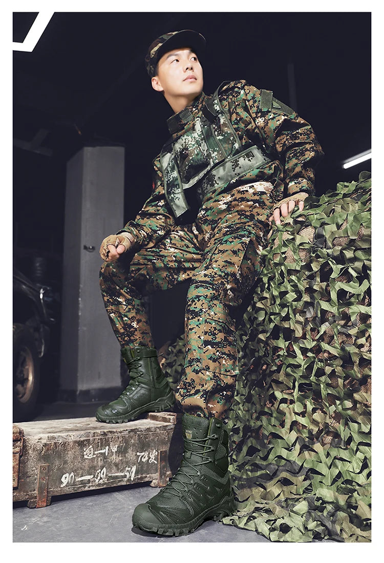 Special Forces Desert Combat Tactical Men's Tall Boots Wear-resistant Training Boots Waterproof Outdoor Mountaineering Sports Cl