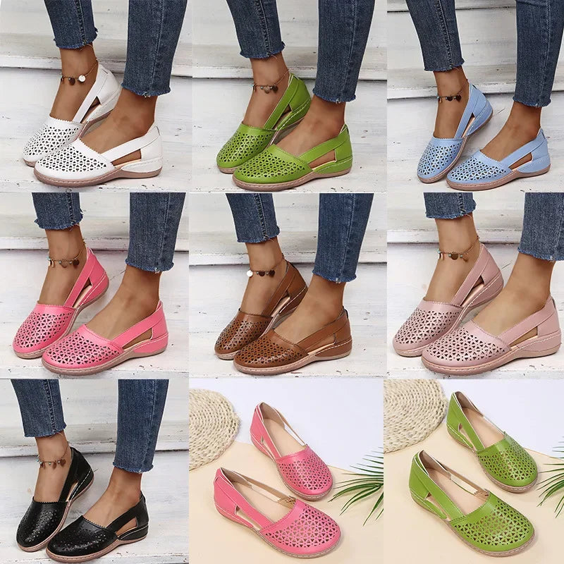 2023 New Women Wedges Sandals Hollow Out Vintage Woman Shoes Slip on Casual Sewing Ladies Sandal Female Summer Zapatos Muje