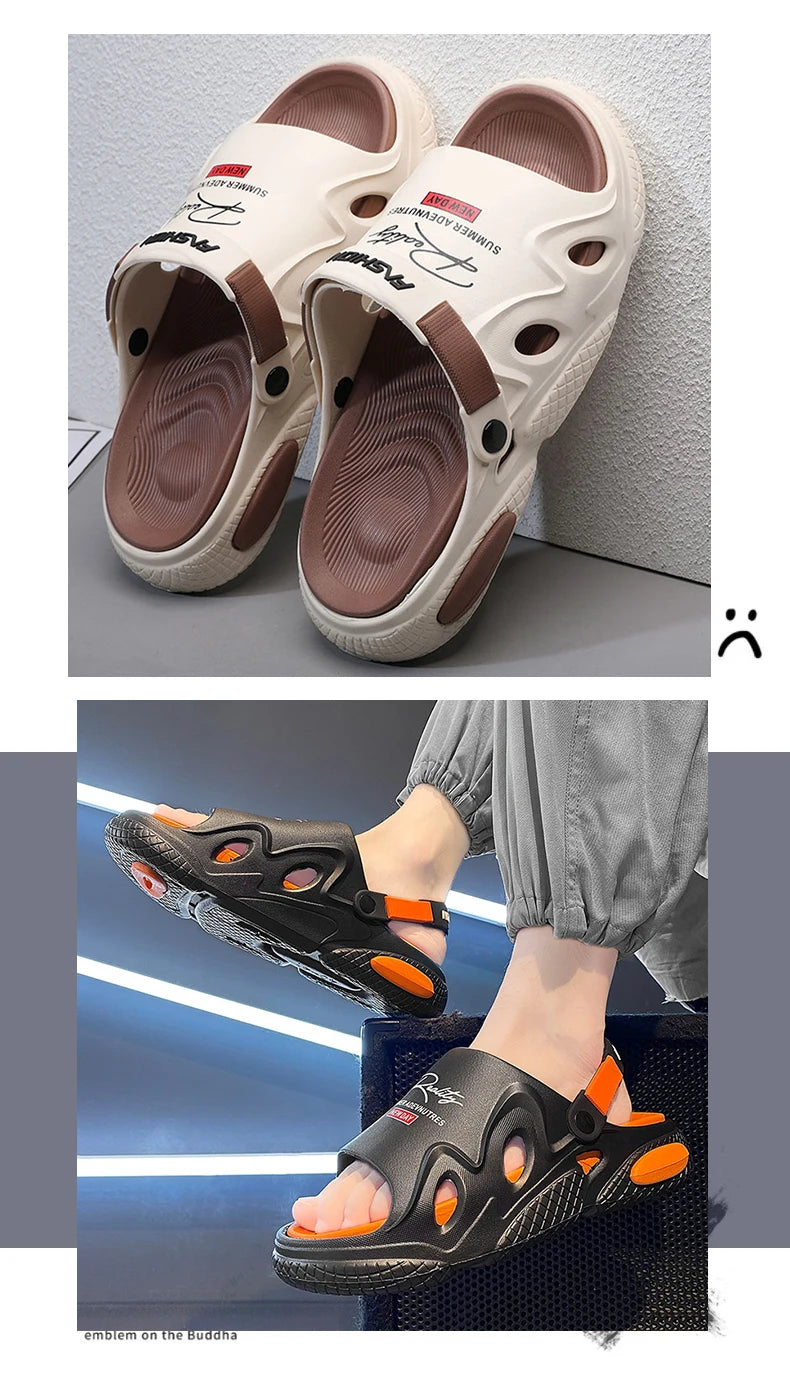 Sandals Beach Shoes Men's Slippers Soft and Comfortable Thick Bottom Wear-resistant Indoor and Outdoor Bathroom Unisex Fashion