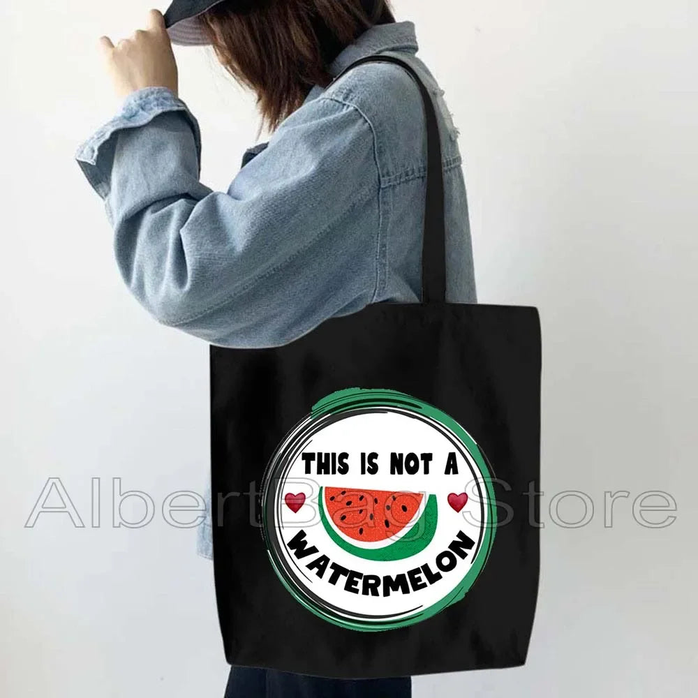 Peace Gifts Al Aqsa Keffiyeh Canvas Tote Bags Olive Tree Jerusalem Dome of The Rock Shopping Fashion Shoulder Organizer Handbag
