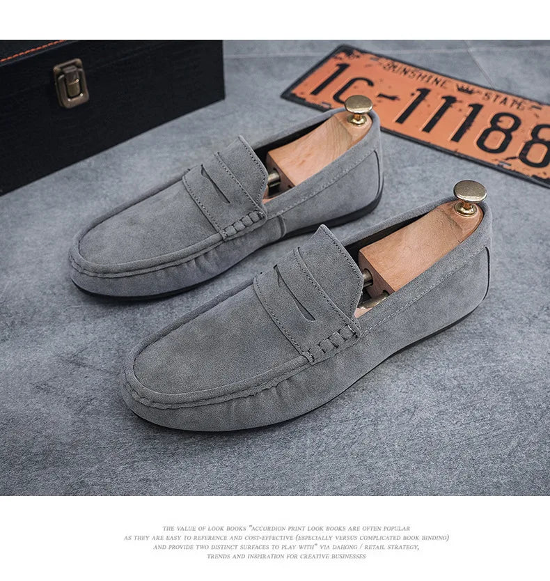 Men's Loafers, Lightweight and Breathable Casual Shoes, Mens Flat Driving Shoes, Soft Sole Slip-on Business Shoes, Moccasins