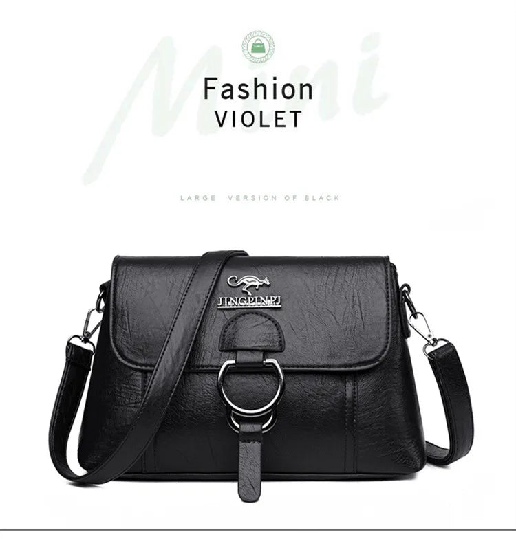 2025 Women's Single Shoulder Bag PU Soft Leather Texture Large Capacity Crossbody Handbag Simple Small Square Fashionable Bag