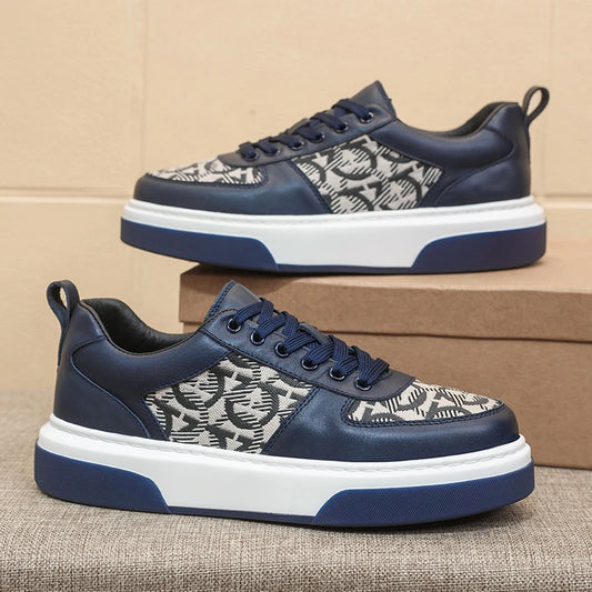 2025 Spring New Men's Shoes All Fashion Increase Board Shoes Senior Sense Retro Bar Fashion Shoes Non-slip Street Casual Shoes