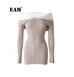 EAM Black Color-block Sequins Big Size Blazer Women New Lapel Long Sleeve Jacket Fashion Tide Spring Autumn 2025 CPG1490