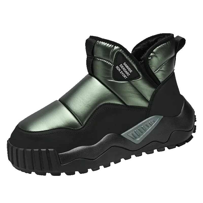 Couple's Slip-on Snow Boots New Man Warm Ankle Boots Outdoor Men's Winter Casual Velvet Thickening PlushCotton Non-Slip Shoes