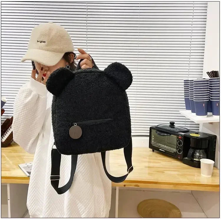 Girl Cute Backpack Women Sweet Travel Backpack Bag High Quality School Bag Girl Solid Soft Handbag Backpack Women