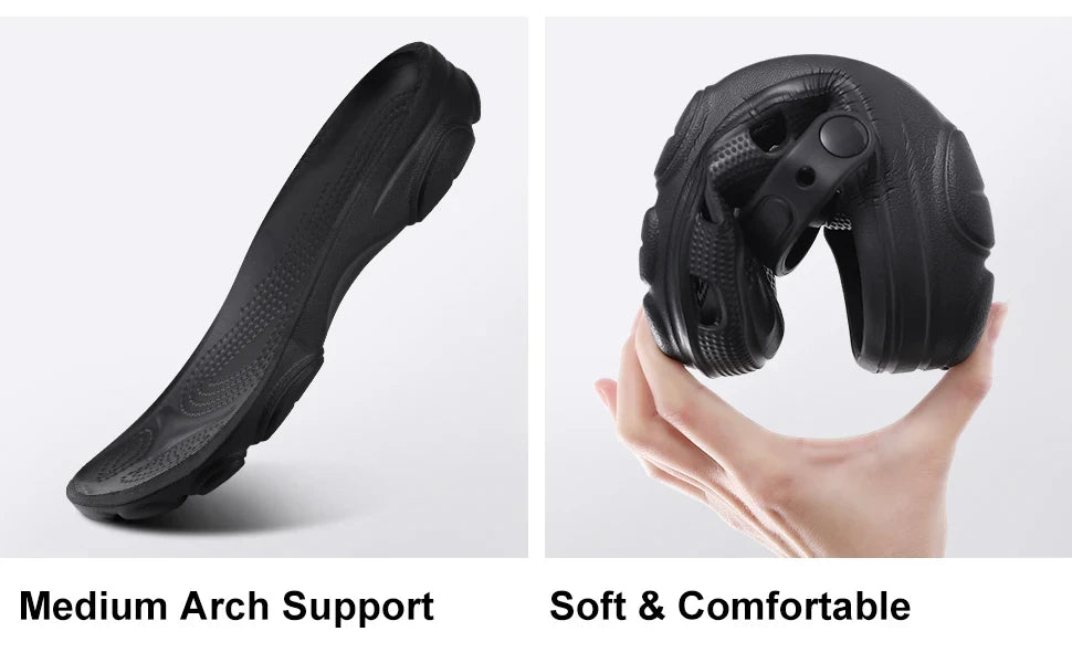 Shevalues Fashion Men Clogs Slippers Casual Hole Beach Sandals Outdoor Men Garden Shoes Summer Soft Sandals Home Bathroom Slides