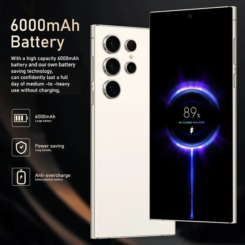 Global Vision S24 Ultra 智慧型手機 5G Android 6000mAH 8GB RAM 512G ROM 6.8 吋 1920x1080HD 24+48MP MTK10 4G 網路手機