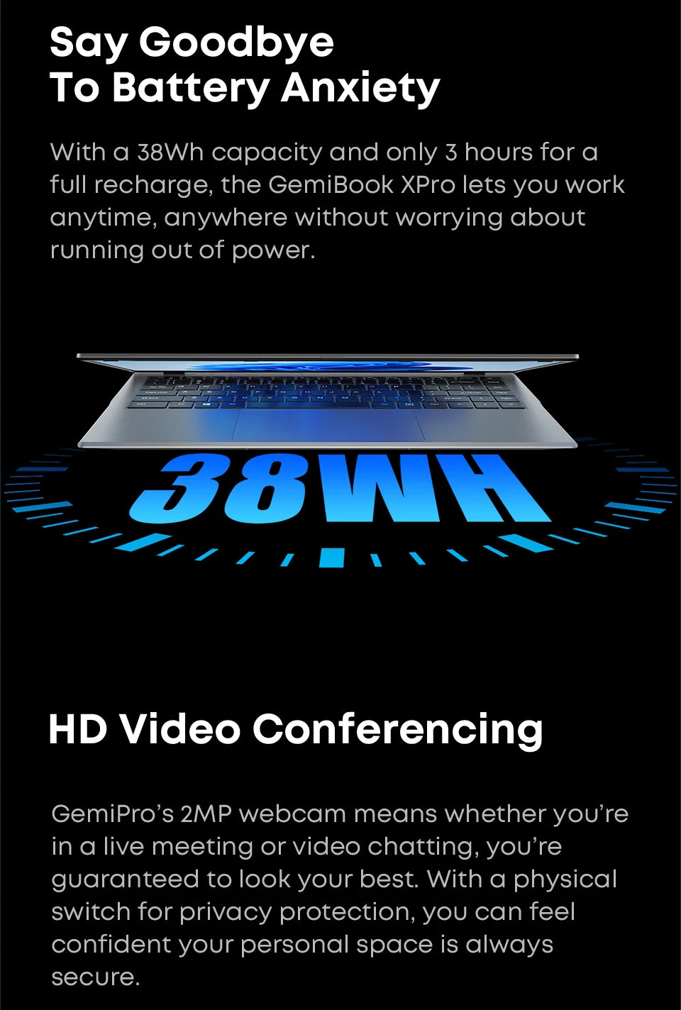 CHUWI GemiBook XPro 14.1 Inch Laptop Intel 12th N100 8GB DDR5 256GB SSD Windows 11 1920*1080 16:9 Screen WiFi 6 BT5.2 38Wh