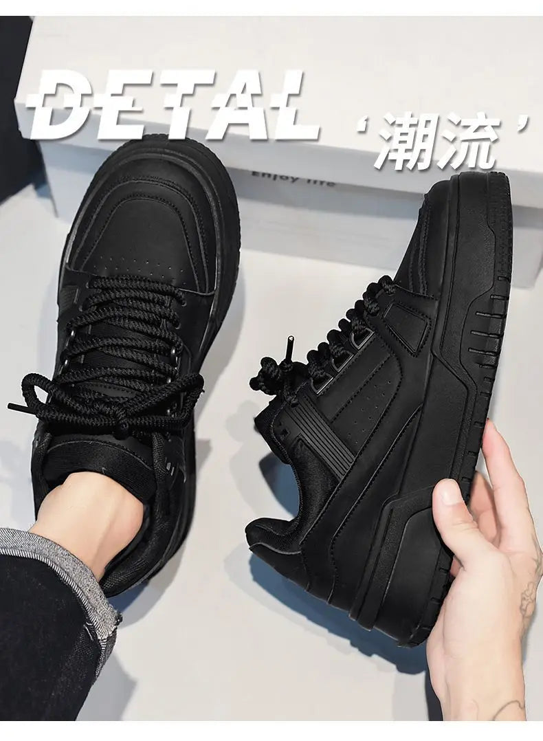 2025 Men's Thick Sole Increase New Breathable Student Casual Sports Shoes Non-slip Walking Walking Shoes Men's Vulcanized Shoes