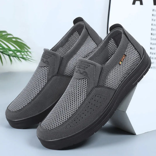 Men's spring new hollowed out mesh casual sports cloth shoes with soft soles dad's shoes work breathable men's shoes zapatillas