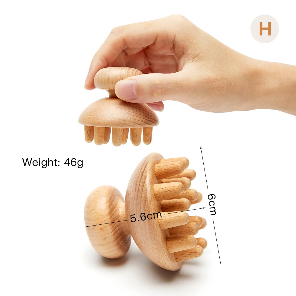 Wood Therapy Massager Anti-Cellulite Gua Sha Tool Deep Tissue Relax Massager for Body Face Lifting Maderoterapia Roller