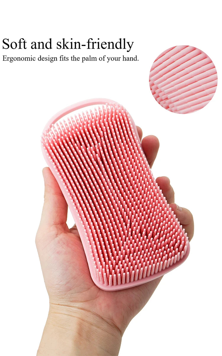 Exfoliating Shower Massage Scraper Bathroom Non-slip Bath Mat Back Massage Brush Silicone Foot Wash Body Cleaning Bathing Tool
