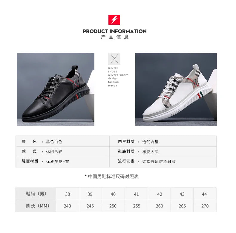 Genuine Leather Casual Shoes Men Sneakers Outdoor Walking Shoe Loafers Man Comfortable Breathable Male Light Footwear Plaid Shoe
