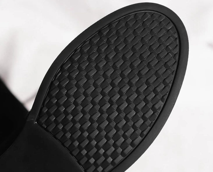 Shoes for Woman Middle Heel Footwear Winter Knee High Shaft Women's Boots Long Flat Gothic Spring Autumn Demi-season Quality Hot