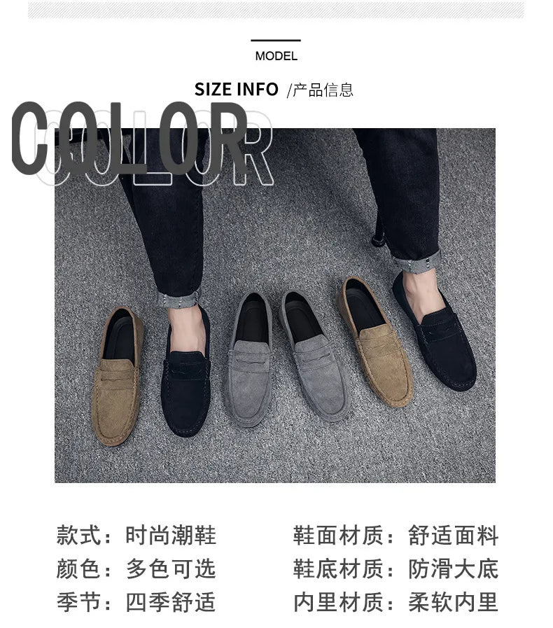 Men's Loafers, Lightweight and Breathable Casual Shoes, Mens Flat Driving Shoes, Soft Sole Slip-on Business Shoes, Moccasins
