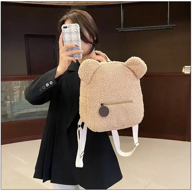 Girl Cute Backpack Women Sweet Travel Backpack Bag High Quality School Bag Girl Solid Soft Handbag Backpack Women