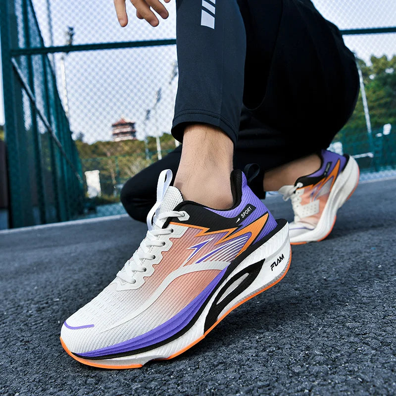 Couple Men's and Women's Carbon Plate Full-Length Summer Breathable Running Professional Breathable Running Shoes Shock-Absorbin