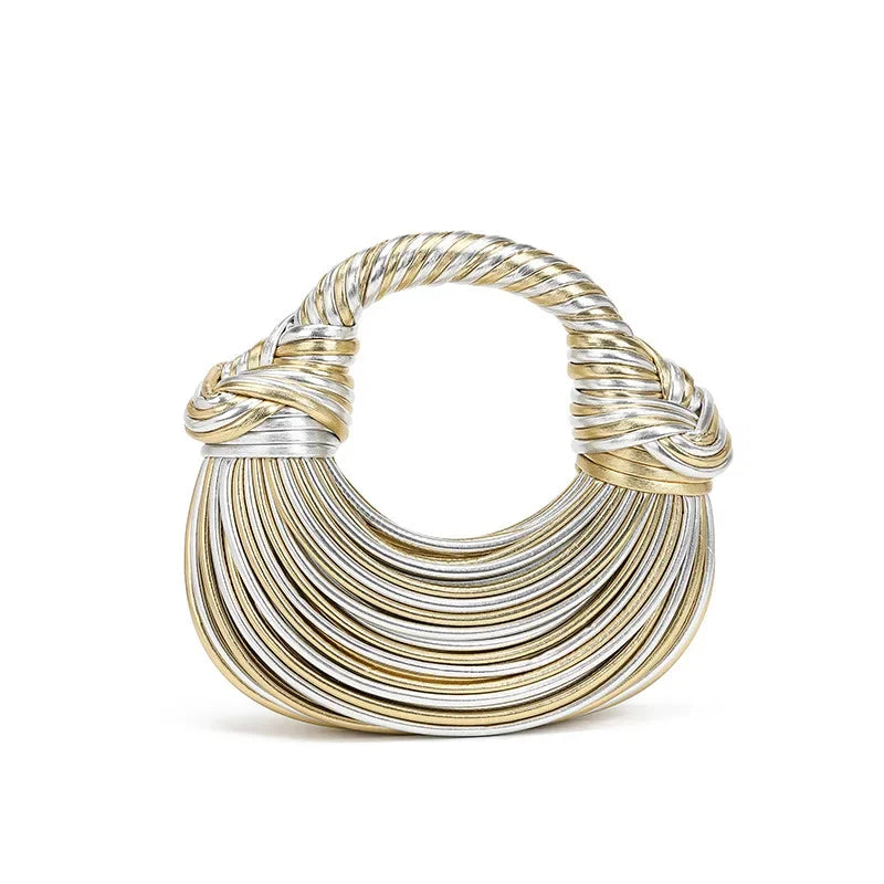 2024 New Fashionable Creative Women's Handbag Cross-border Style Hand-woven Label Bread Bag Underarm Bag Crossbody Clutch