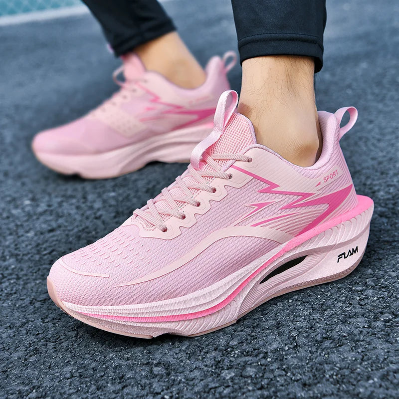 Couple Men's and Women's Carbon Plate Full-Length Summer Breathable Running Professional Breathable Running Shoes Shock-Absorbin