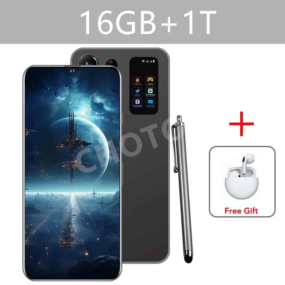S+ 25 Ultra Global Version Original 7.3HD Mobile Phones 4G 5G Dual Sim Card Cell Phone Android 14 Smartphone 7800mAh Cellphone