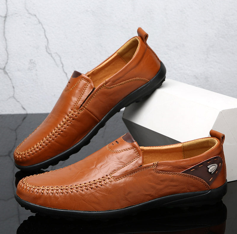 Men Shoes Casual Luxury Brand Genuine Leather Italian Men Loafers Moccasins Slip on Mens Driving Shoes Black Brown Plus Size 47