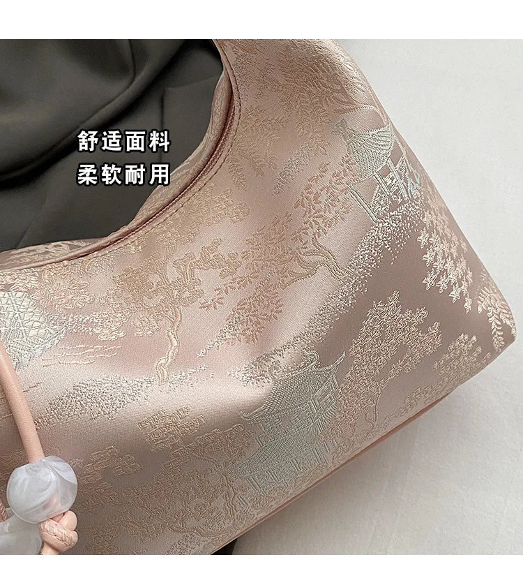 Fashionable Chinese Embroidery Handbag Brand Versatile Shoulder Bag 2025 New Chinese Style Tote Bag Trend Designer Travel Wallet