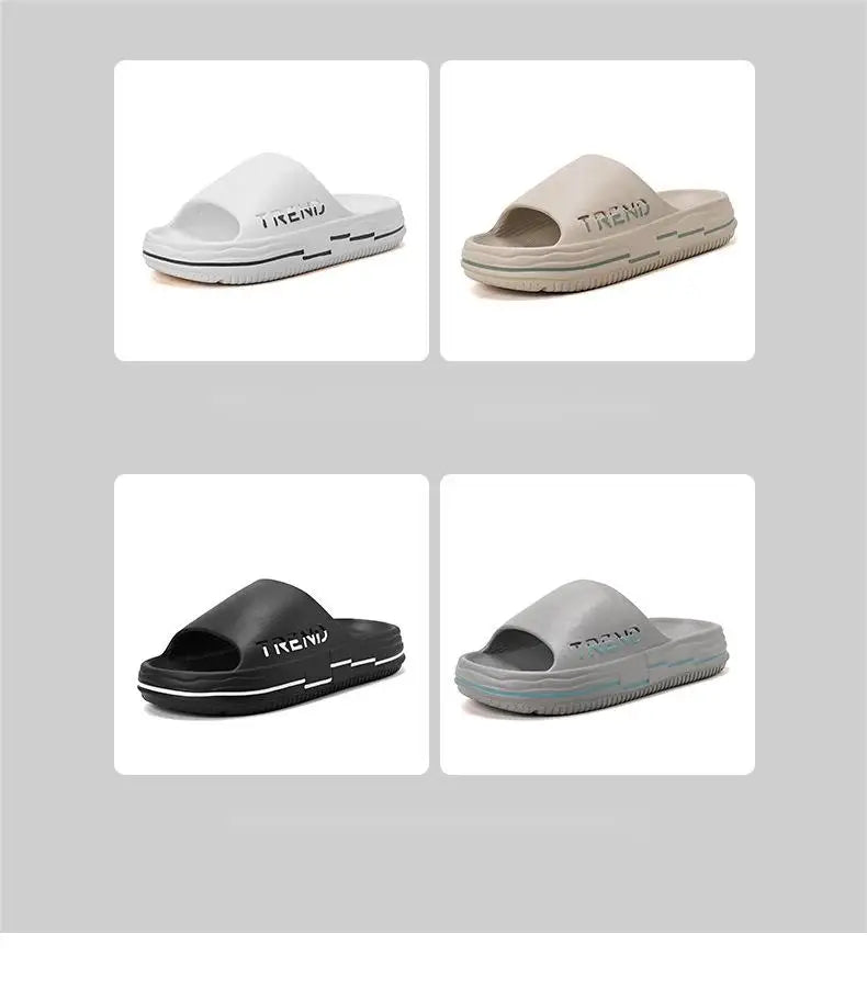 Men's Non-Slip EVA Platform Slides Comfortable Soft Sole Cloud Slippers For Indoor Outdoor Bathroom Beach Summer Sandals for Men