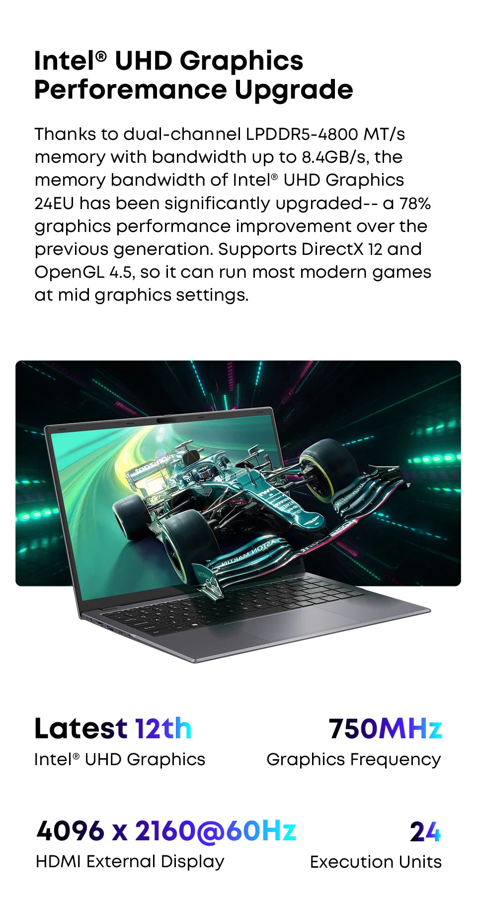 CHUWI GemiBook XPro 14.1 Inch Laptop Intel 12th N100 8GB DDR5 256GB SSD Windows 11 1920*1080 16:9 Screen WiFi 6 BT5.2 38Wh