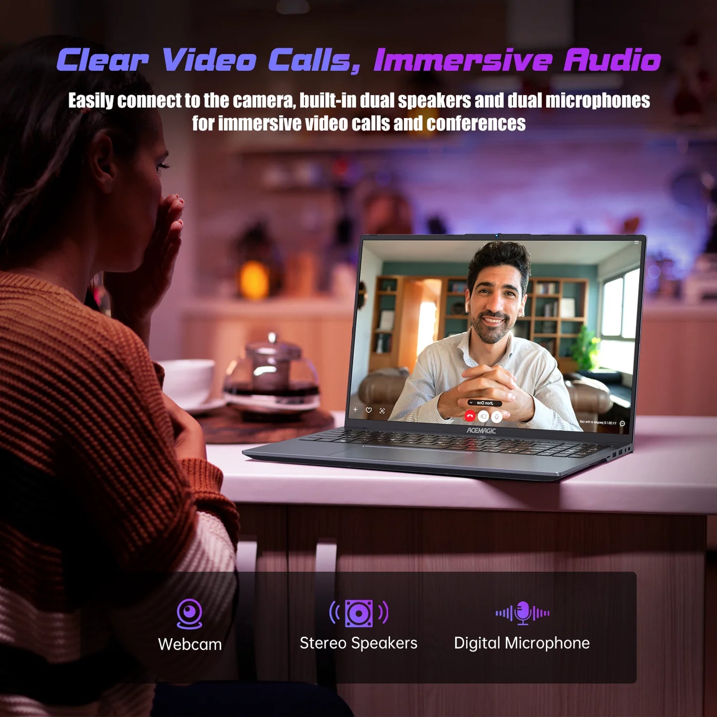 ACEMAGIC ‎RX16 AMD Ryzen 7 6800H 16.1" Ultra Slim 4400MAH Laptop 16GB LPDDR5 RAM 512GB ROM Windows 11Pro BT5.2 Wifi 6 Notebook