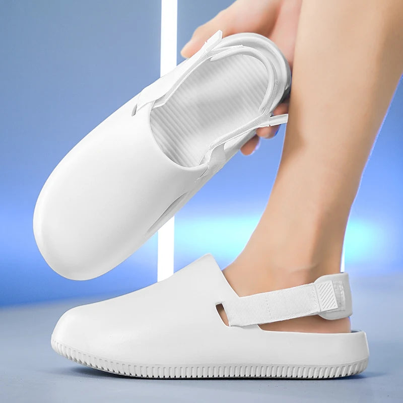 Summer Men Slippers Platform Outdoor Beach Sandals Clogs Quick Dry Non-Slip Indoor Home Slides Bathroom Shoe Male Casual Loafers