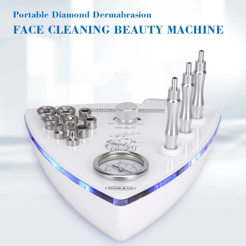 Professional Diamond Microdermabrasion Machine 65-68cmHg Suction 9 Tips Facial Exfoliation Skin Dermabrasion Machine