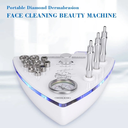 Professional Diamond Microdermabrasion Machine 65-68cmHg Suction 9 Tips Facial Exfoliation Skin Dermabrasion Machine