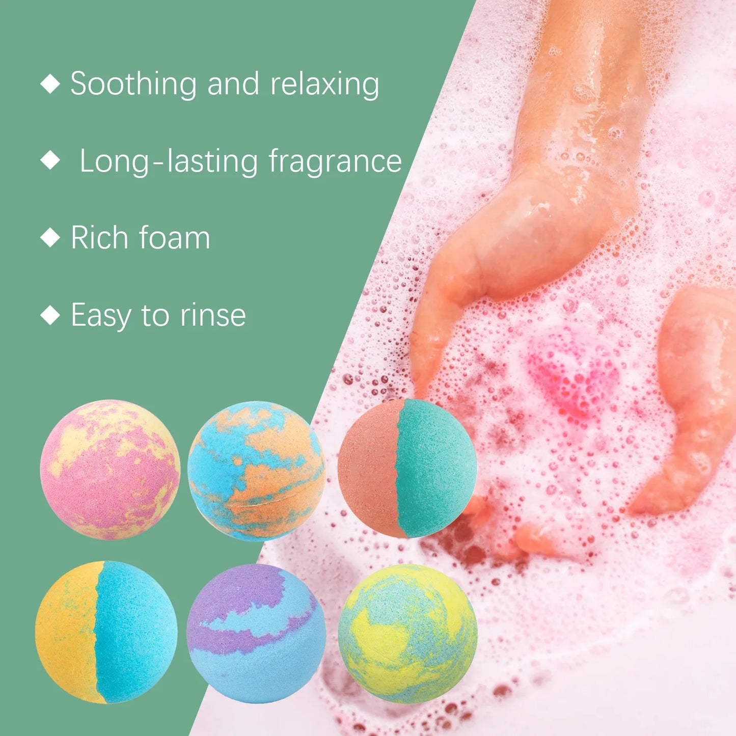 Christmas Colorful Bath Balls Foot Spa Deep Moisturizing Skin Relaxing Reduce Dryness Kids Gifts Bubble Rosemary Bath Ball Bombs