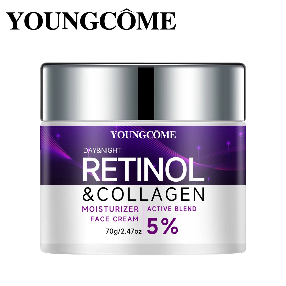 Retinol Collagen Face Cream Anti-Aging Smoothes Skin State Enhances Skin Elasticity Moisturizes Skin Deep Hydration