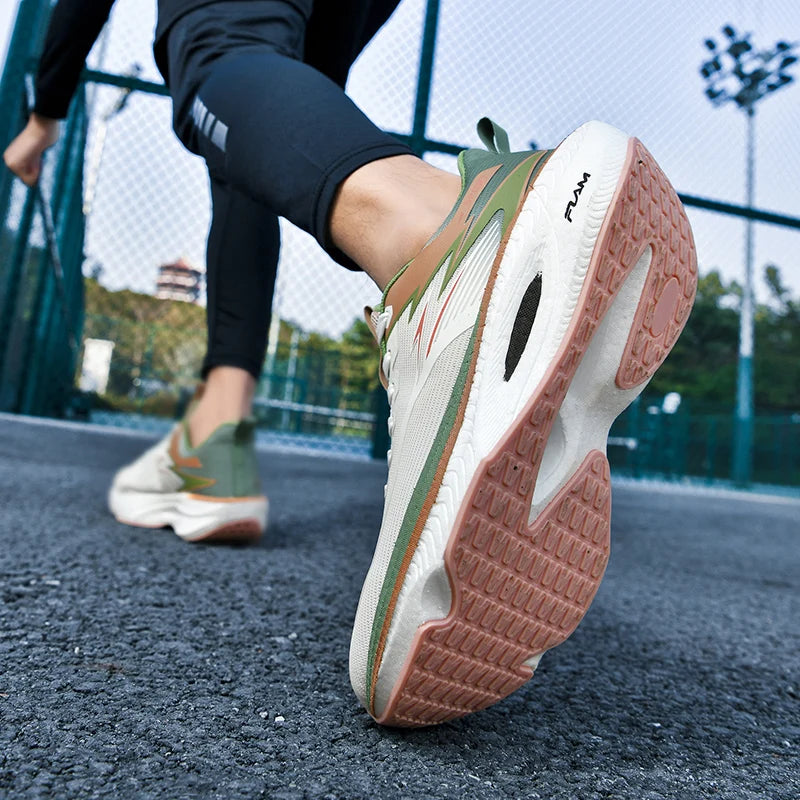 Couple Men's and Women's Carbon Plate Full-Length Summer Breathable Running Professional Breathable Running Shoes Shock-Absorbin