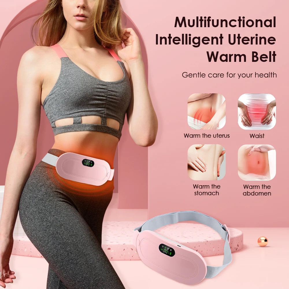 Portable Menstrual Heating Pad Warm Palace Waist Belt Period Cramp Massager Menstrual Heating Pad Dysmenorrhea Relieving Belt