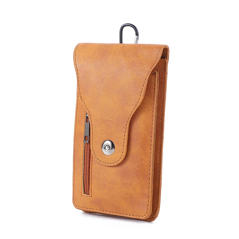 Fashion Leather Male Waist Pack Phone Pouch Bags Waist Bag Men's Belt Bag Multifunctional Water Proof Waist Bag Crossbody Bags