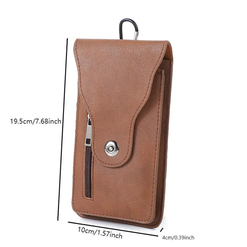Fashion Leather Male Waist Pack Phone Pouch Bags Waist Bag Men's Belt Bag Multifunctional Water Proof Waist Bag Crossbody Bags