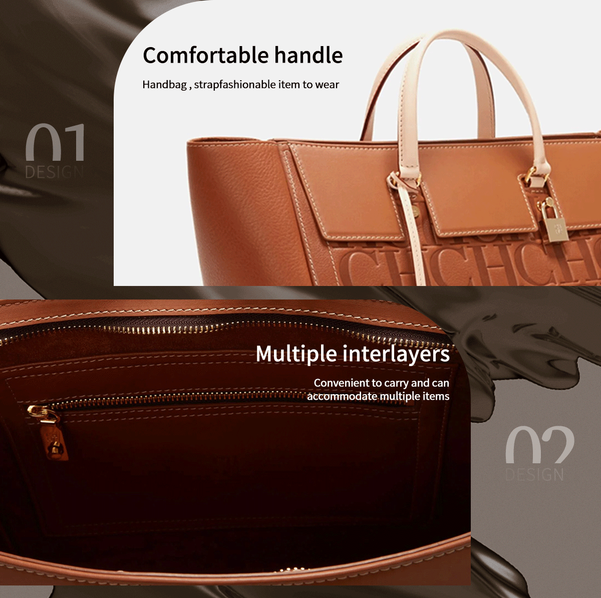 CHCH Women's Handbag 2024 New Brand Embossed Large Capacity Business Wallet