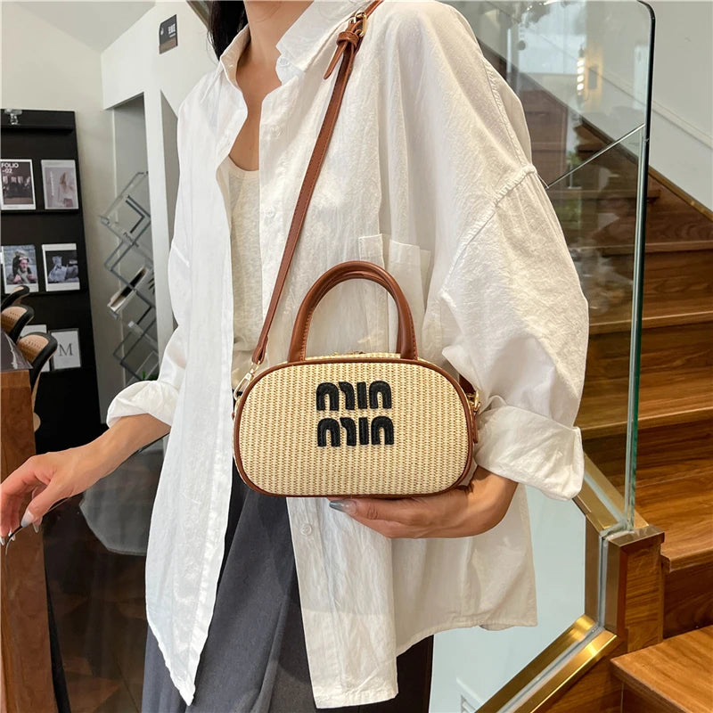 Crossbody Bags for Women 2025 New Summer Straw Bag High Quality Purse and Handbag Designer Shoulder Bag Cute Beach Bag