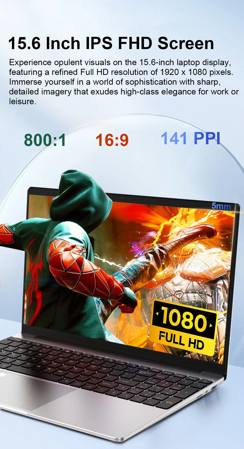 Ninkear N15 Air Laptop 15,6" IPS 1080P IPS Intel N95 3.4Ghz 16GB RAM 512GB SSD General Use Productivity Windows 11 pro Notebook