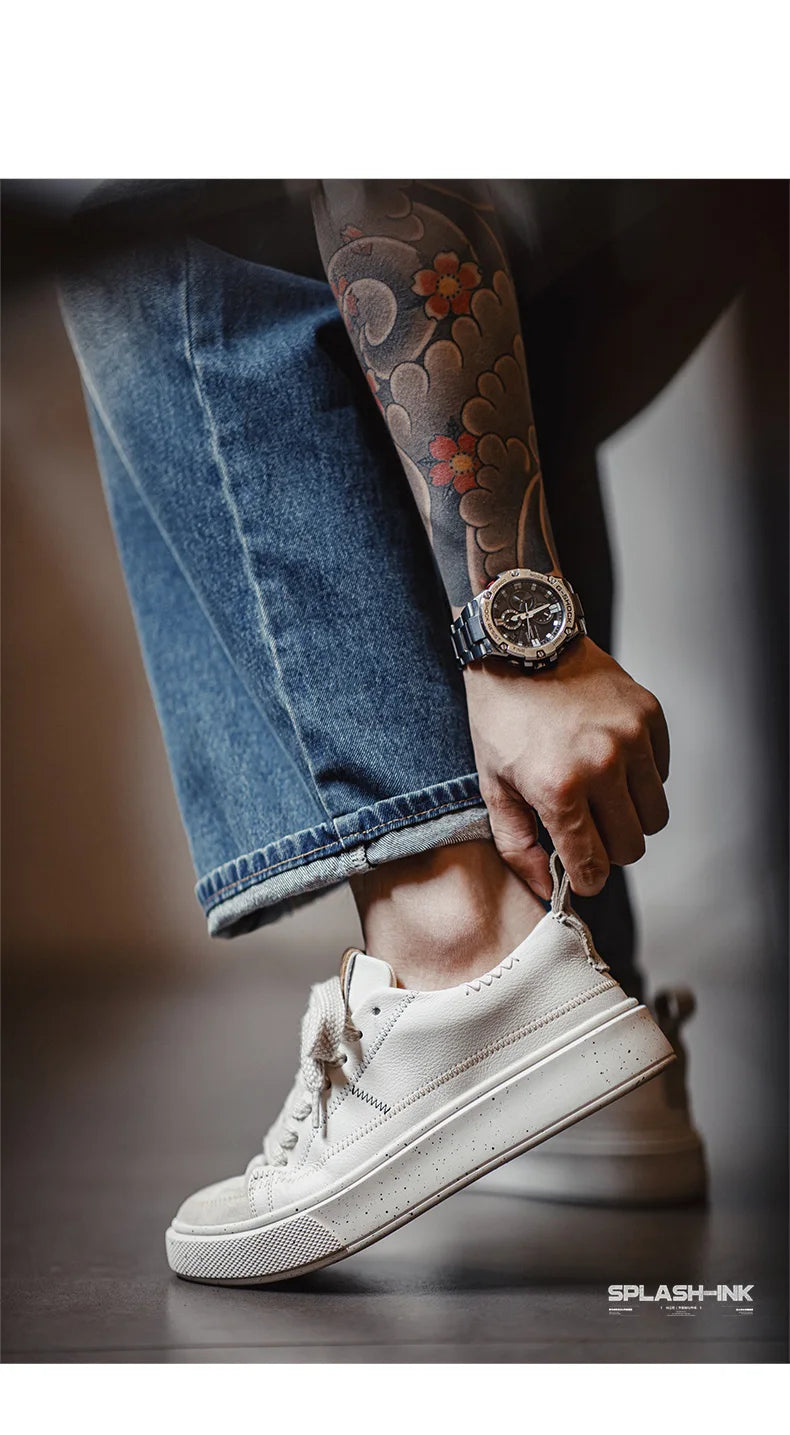 Maden Splash Ink Retro Board Shoes Men's Summer New Low Top Casual Shoes Versatile Rubber Thick Bottom Board Shoes Sneakers