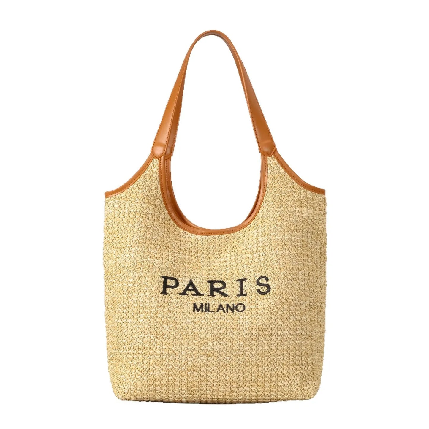 Fashion Letters Pp Straw Women Shoulder Bags Casaul Hobos Woven Handbags Summer Beach Large Capacity Tote Bag Big Shopper Purses