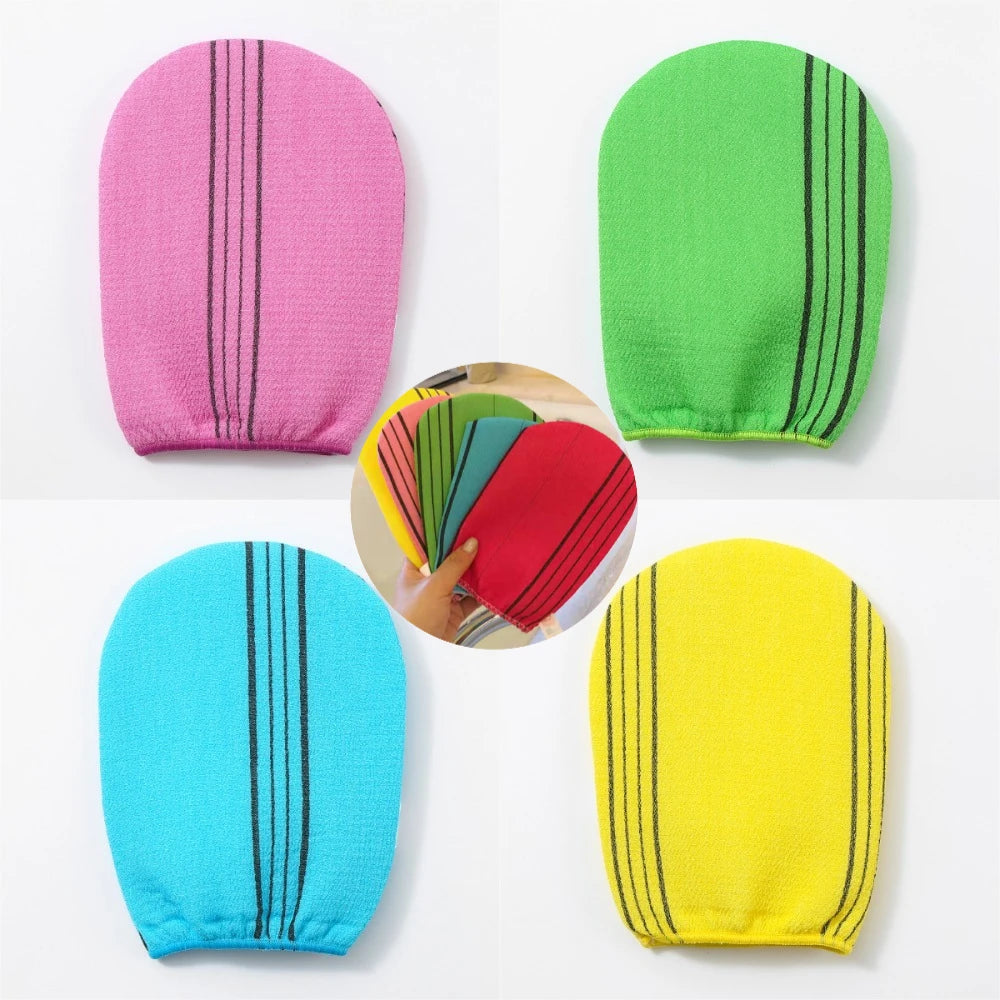 Italian Bath Towel for Body Scrubber Paired with Korean Adhesive Exfoliating Korean Mitt Massage Body Wash Gloves