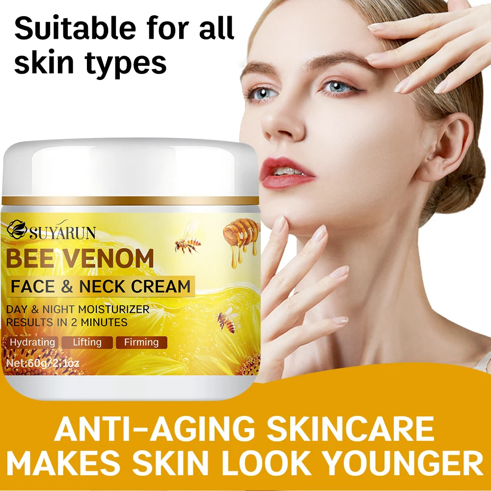 SUYARUN Bee Venom Collagen Anti-Aging Face Cream | Firming Lifting Moisturizer | Wrinkle Reduction | 24H Hydration.
