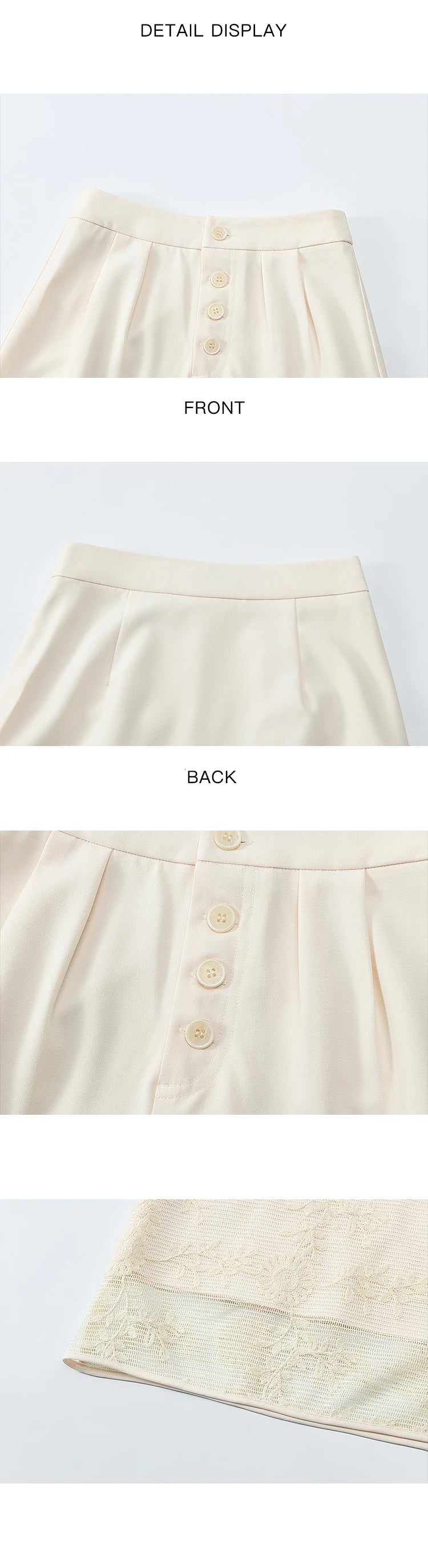 MISHOW Lace Embroidery Patchwork Fake Two-piece Skirt for Women 2024 Versatile Slim A-line Skirt Elegant Ruffle Skirt MPD42B0476