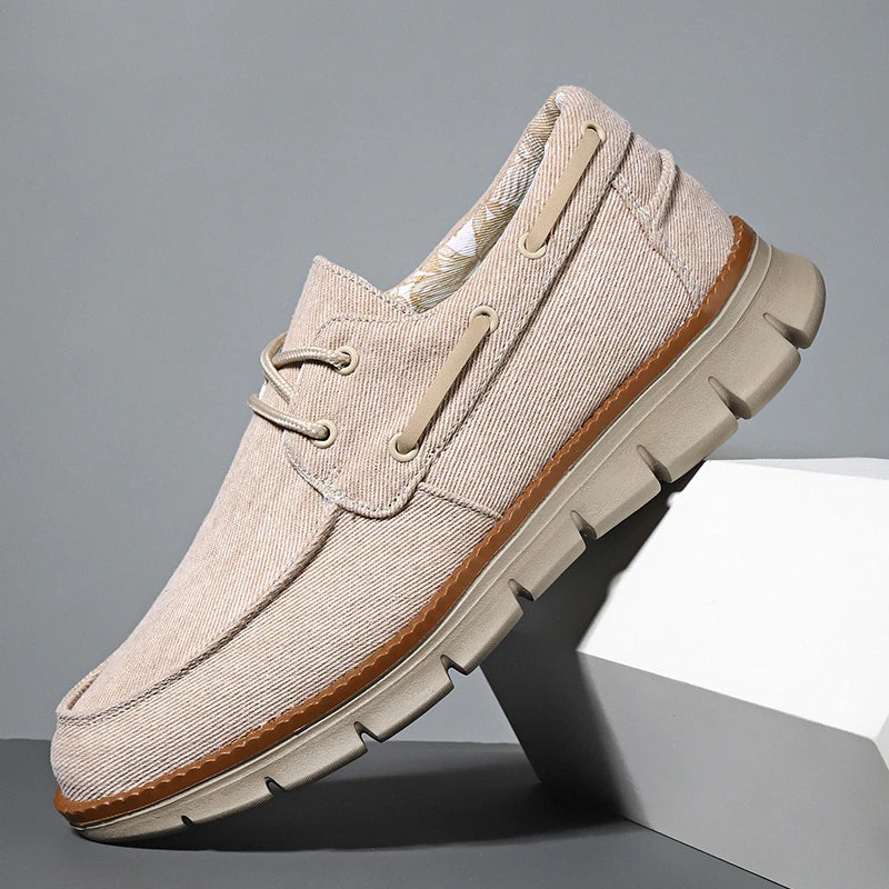 Men Canvas Sneakers with Soft Soles Casual Breathable Non-slip Men's Cloth Shoes Boat Shoes Men Comfortable Vulcanized Shoes