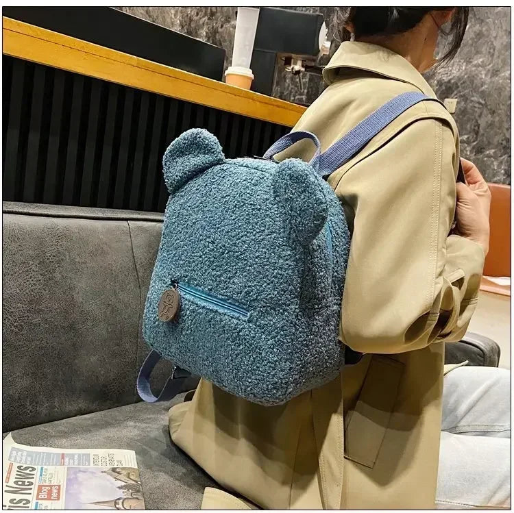 Girl Cute Backpack Women Sweet Travel Backpack Bag High Quality School Bag Girl Solid Soft Handbag Backpack Women